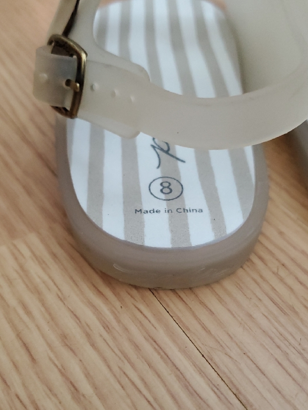 Pehr Kids Translucent White Jelly Buckle Sandals Unisex Size 8 - Picture 7 of 14